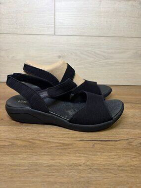 Bzees Cheerful Black Fabric Slip On Mule Sandals Shoes 10 M